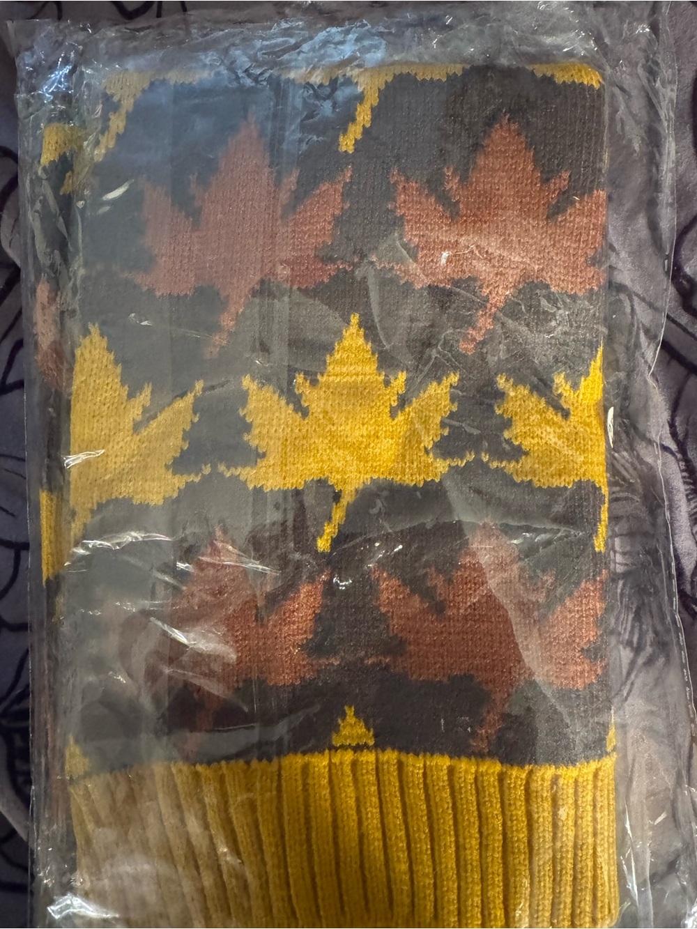 KOOLTAIL Cozy Brown With Orange Maple Leaf Thanksgiving Dog Sweater - Picture 2 of 3